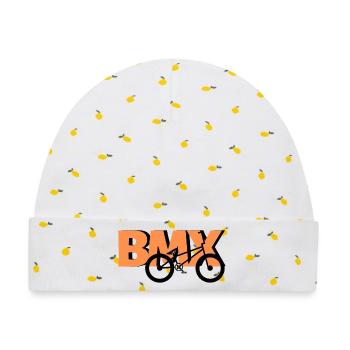 BMX Freestyle Pro Shirt - Baby Premium Organic Mütze - Weiß/Zitronengelb - Vorne