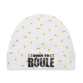 Born to Boule! Boulekugeln für Bouler zum Boulen - Baby Premium Organic Mütze - Weiß/Zitronengelb - Vorne