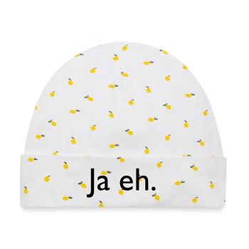 ja eh - Baby Premium Organic Mütze - Weiß/Zitronengelb - Vorne