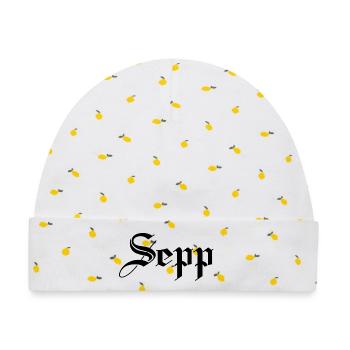 Sepp - Baby Premium Organic Mütze - Weiß/Zitronengelb - Vorne