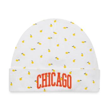 Chicago Arc Text in Orange 3D - Baby Premium Organic Mütze - Weiß/Zitronengelb - Vorne