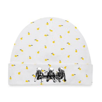 Money on My Mind Skulls - Baby Premium Organic Mütze - Weiß/Zitronengelb - Vorne