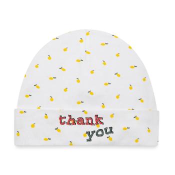 thank you typo - Baby Premium Organic Mütze - Weiß/Zitronengelb - Vorne