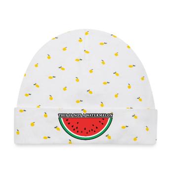 Das ist keine Wassermelone - Baby Premium Organic Mütze - Weiß/Zitronengelb - Vorne