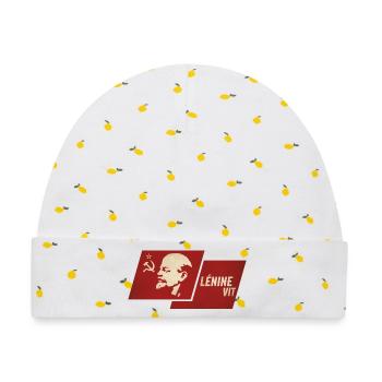 Lenin sah Flagge - Baby Premium Organic Mütze - Weiß/Zitronengelb - Vorne