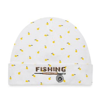 Fly fishing - Baby Premium Organic Mütze - Weiß/Zitronengelb - Vorne