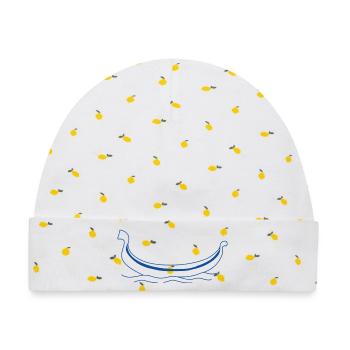 Typische venedische Gondel - Baby Premium Organic Mütze - Weiß/Zitronengelb - Vorne