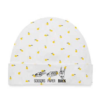 Siccors Paper Rock - Heavy Rock Edition - Baby Premium Organic Mütze - Weiß/Zitronengelb - Vorne