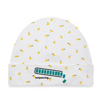 outpouring - Baby Premium Organic Mütze - Weiß/Zitronengelb - Vorne