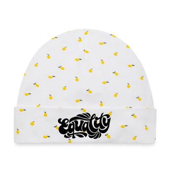 Equality – Feministisches Statement Design - Baby Premium Organic Mütze - Weiß/Zitronengelb - Vorne
