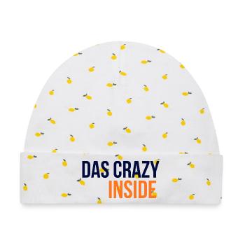 GIUDAN Jugendwort 25 Collection: Das Crazy Inside - Baby Premium Organic Mütze - Weiß/Zitronengelb - Vorne