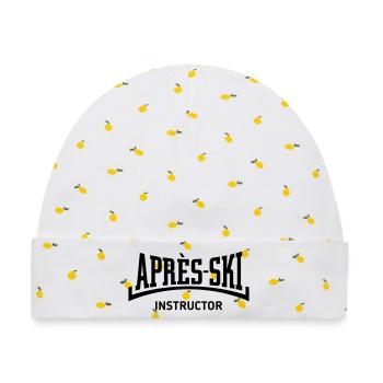 Après-Ski – Instructor (Konkav / Apres Ski / B) - Baby Premium Organic Mütze - Weiß/Zitronengelb - Vorne
