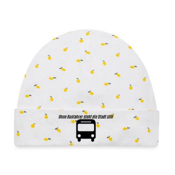 Busfahrer - Baby Premium Organic Mütze - Weiß/Zitronengelb - Vorne