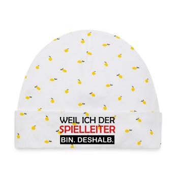 Weil ich der Spielleiter bin Deshalb Rollenspiel  - Baby Premium Organic Mütze - Weiß/Zitronengelb - Vorne