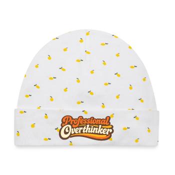 PROFESSIONAL OVERTHINKER Retro - Baby Premium Organic Mütze - Weiß/Zitronengelb - Vorne