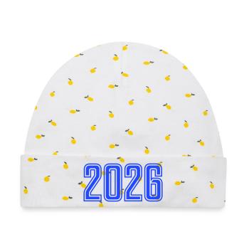 2026 - Baby Premium Organic Mütze - Weiß/Zitronengelb - Vorne