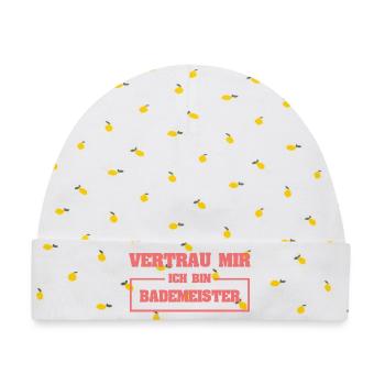 Bademeister - Baby Premium Organic Mütze - Weiß/Zitronengelb - Vorne