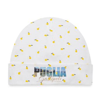 Puglia, Gallipoli - Baby Premium Organic Mütze - Weiß/Zitronengelb - Vorne