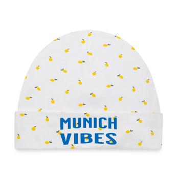 Munich Vibes - Baby Premium Organic Mütze - Weiß/Zitronengelb - Vorne