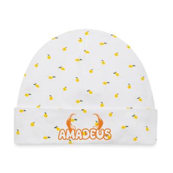 Amadeus als Teufel - Baby Premium Organic Mütze - Weiß/Zitronengelb - Vorne