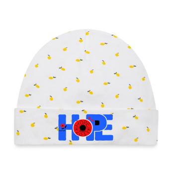 Hope Hoffnung - Baby Premium Organic Mütze - Weiß/Zitronengelb - Vorne