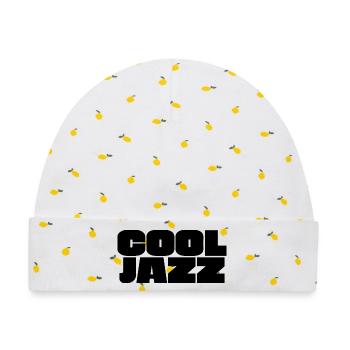 Bold Cool Jazz Logo - Baby Premium Organic Mütze - Weiß/Zitronengelb - Vorne