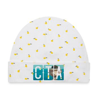 Flughafen Catania CTA - Baby Premium Organic Mütze - Weiß/Zitronengelb - Vorne