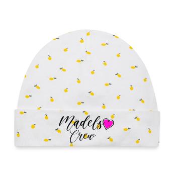 Mädels Crew - Baby Premium Organic Mütze - Weiß/Zitronengelb - Vorne