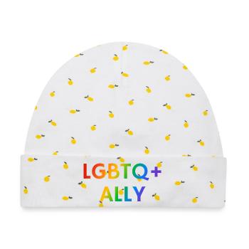LGBTQ Ally Pride - Baby Premium Organic Mütze - Weiß/Zitronengelb - Vorne