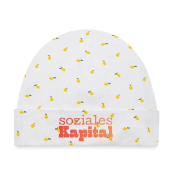 Soziales Kapital orange - Baby Premium Organic Mütze - Weiß/Zitronengelb - Vorne