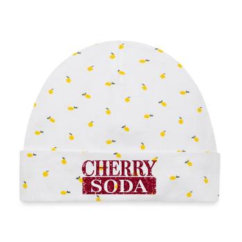 Distressed Cherry Soda - Baby Premium Organic Mütze - Weiß/Zitronengelb - Vorne