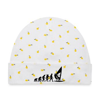 Windsurfer Windsurfing Evolution Für Surfer - Baby Premium Organic Mütze - Weiß/Zitronengelb - Vorne
