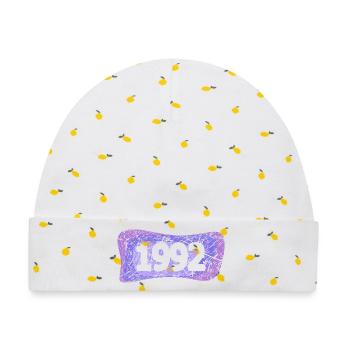 Uni 1992 - Baby Premium Organic Mütze - Weiß/Zitronengelb - Vorne
