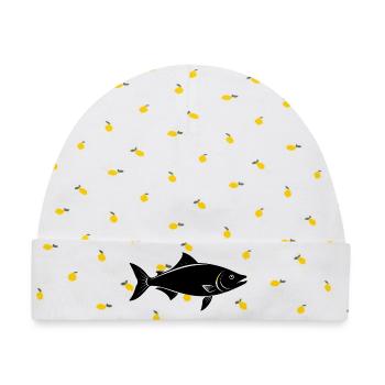 Sockeye-Lachs - Baby Premium Organic Mütze - Weiß/Zitronengelb - Vorne