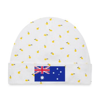 Australische Flagge - Baby Premium Organic Mütze - Weiß/Zitronengelb - Vorne