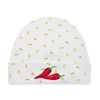 Hot Chili - Baby Premium Organic Mütze - Weiß/Zitronengelb - Vorne