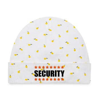 Security - Baby Premium Organic Mütze - Weiß/Zitronengelb - Vorne