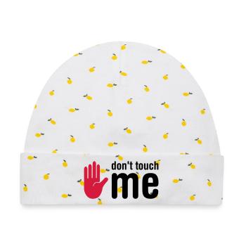 don't touch me - Baby Premium Organic Mütze - Weiß/Zitronengelb - Vorne