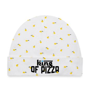 Pizza - Baby Premium Organic Mütze - Weiß/Zitronengelb - Vorne