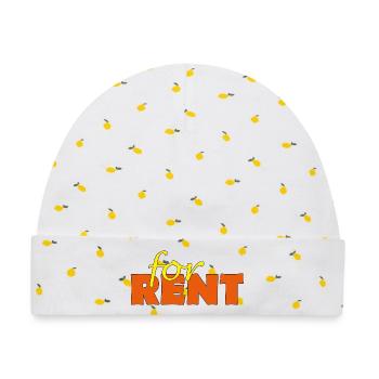 FOR RENT - Baby Premium Organic Mütze - Weiß/Zitronengelb - Vorne