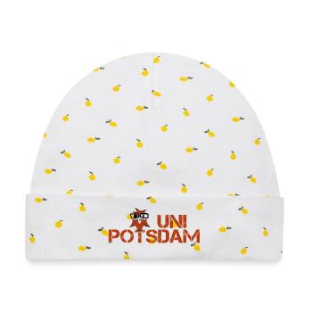 UNI POTSDAM - Baby Premium Organic Mütze - Weiß/Zitronengelb - Vorne