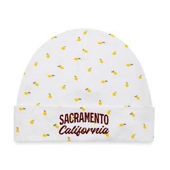 Sacramento Script California Tee - Baby Premium Organic Mütze - Weiß/Zitronengelb - Vorne