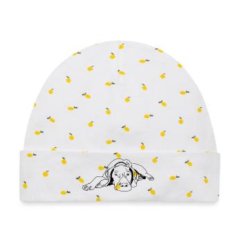 Pointer Deutsch Kurzhaar - Baby Premium Organic Mütze - Weiß/Zitronengelb - Vorne