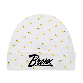 bronx shirt - Baby Premium Organic Mütze - Weiß/Zitronengelb - Vorne