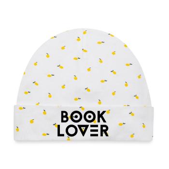 booklover - Baby Premium Organic Mütze - Weiß/Zitronengelb - Vorne