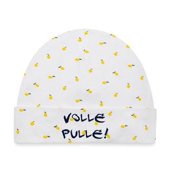 Volle Pulle - Baby Premium Organic Mütze - Weiß/Zitronengelb - Vorne
