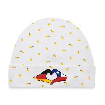 Deutschland Chile Flagge Hände Herzform - Baby Premium Organic Mütze - Weiß/Zitronengelb - Vorne