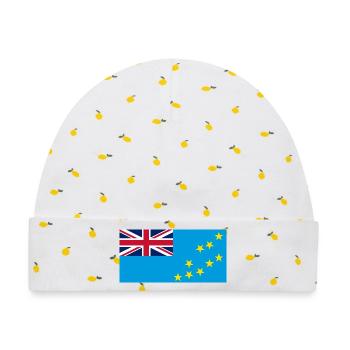 Tuval – Union Jack und Sternenwappen Flagge - Baby Premium Organic Mütze - Weiß/Zitronengelb - Vorne