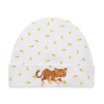 Leopard - Baby Premium Organic Mütze - Weiß/Zitronengelb - Vorne