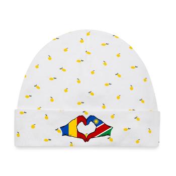 Tschad_Nairobi_Flagge_Afrika - Baby Premium Organic Mütze - Weiß/Zitronengelb - Vorne
